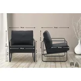 CLP Lounger Manea schwarz/Kunstleder