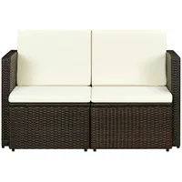 vidaXL 2-Sitzer-Gartensofa braun