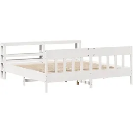 vidaXL Massivholzbett 180 x 200 cm Weiß