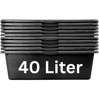 10 Stück ViD Betonkübel/Mörtelkübel 40 Liter | 70 x 40 x 22 cm | Zementwanne/Betoneimer/Maurerwanne