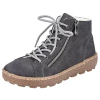 Rieker Damen Boot Stiefelette Sohle mit Stollenprofil Reißverschluss warm