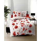 KAEPPEL Scarlett Mohnblumen Rot 135 x 200 cm + 2 x 80 x 80 cm