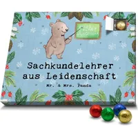 Mr. & Mrs. Panda Schoko Adventskalender Sachkundelehrer Leidenschaft - Blau Pastell - Geschenk, Schenken, Sachkundeunterricht, Grundschule, Mitarbe... - Blau