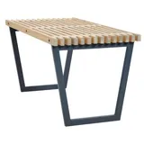 Siesta Gartentisch aus gehobelten Treibholz Latten und Gestell aus feuerverzinktem Stahl in Anthrazit in Größe 138 x 76,5 x 72 cm