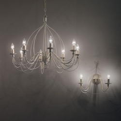 Ideal Lux 005898 Pendelleuchte 8x40W Court | E14 - weiß