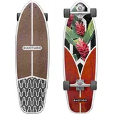 STAR SCOOTER Surf Skateboard Longboard Vintage Retro Cruiser High Speed Kugellager ABEC-11 Komplett Unisex | Tropical