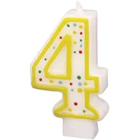 amscan® Zahlenkerze 4 Höhe 7,3 cm Mehrfarbig