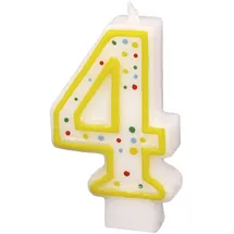 amscan® Zahlenkerze 4 Höhe 7,3 cm Mehrfarbig