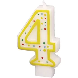 amscan® Zahlenkerze 4 Höhe 7,3 cm Mehrfarbig