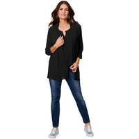 HERMANN LANGE Collection Blusenblazer, Damen, Gr. 42, schwarz, Chiffon, Obermaterial: 100% Polyester, HERMANN LANGE COLLECTION, transparent, elegant, figurumspielend hüftbedeckend, 3/4-Ärmel, Blazer, in semitransparenter Qualität