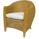 Bari Rattansessel loog inkl. Sitzkissen Rattan Sessel Clubsessel Loungesessel Korbsessel