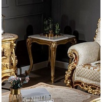 Casa Padrino Beistelltisch Luxus Barock Beistelltisch Creme / Beige / Gold - Handgefertigter Tisch im Barockstil - Barock Möbel - Edel & Prunkvoll