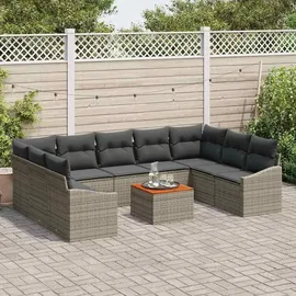 vidaXL Garten-Lounge-Set 10-tlg. grau