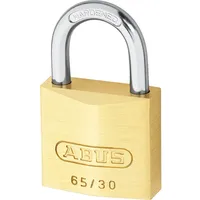 ABUS Vorhängeschloss Messing 65/30 gl.-304 - gleichschließend - Schlosskörper aus massivem Messing - gehärteter Stahlbügel - ABUS-Sicherheitslevel 4