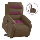 vidaXL Massagesessel mit Aufstehhilfe Braun Stoff