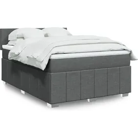 vidaXL Boxspringbett 140 x 200 cm Dunkelgrau