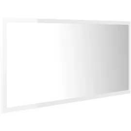 vidaXL LED-Badspiegel Hochglanz-Weiß 90x8,5x37 cm Spanplatte