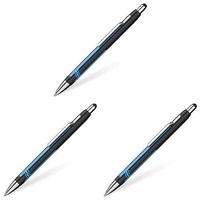 Schneider 138601 Epsilon Druckkugelschreiber (Strichstärke XB, Schreibfarbe: blau, dokumentenechte Mine) schwarz-cyan, 3er Pack