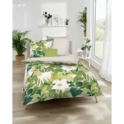 Kaeppel Wendebettwäsche »Botanik«, Mit Blumen Kaeppel kiwi B/L: 155 cm x 220 cm
