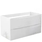 duschspa Waschtisch Unterschrank Waschtischunterschrank Waschbeckenunterschrank Badschrank, 50-120cm Hängeschrank, Matt / Hochglanz 99 cm x 52 cm x 46.3 cm