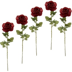 Kunstblume Rose, I.GE.A., Höhe 68 cm, 5er Set rot