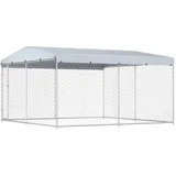vidaXL Outdoor-Hundezwinger mit Überdachung 382x382x225 cm