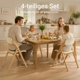 SoBuy Klappstuhl Holz gepolstert weiß 4er Set