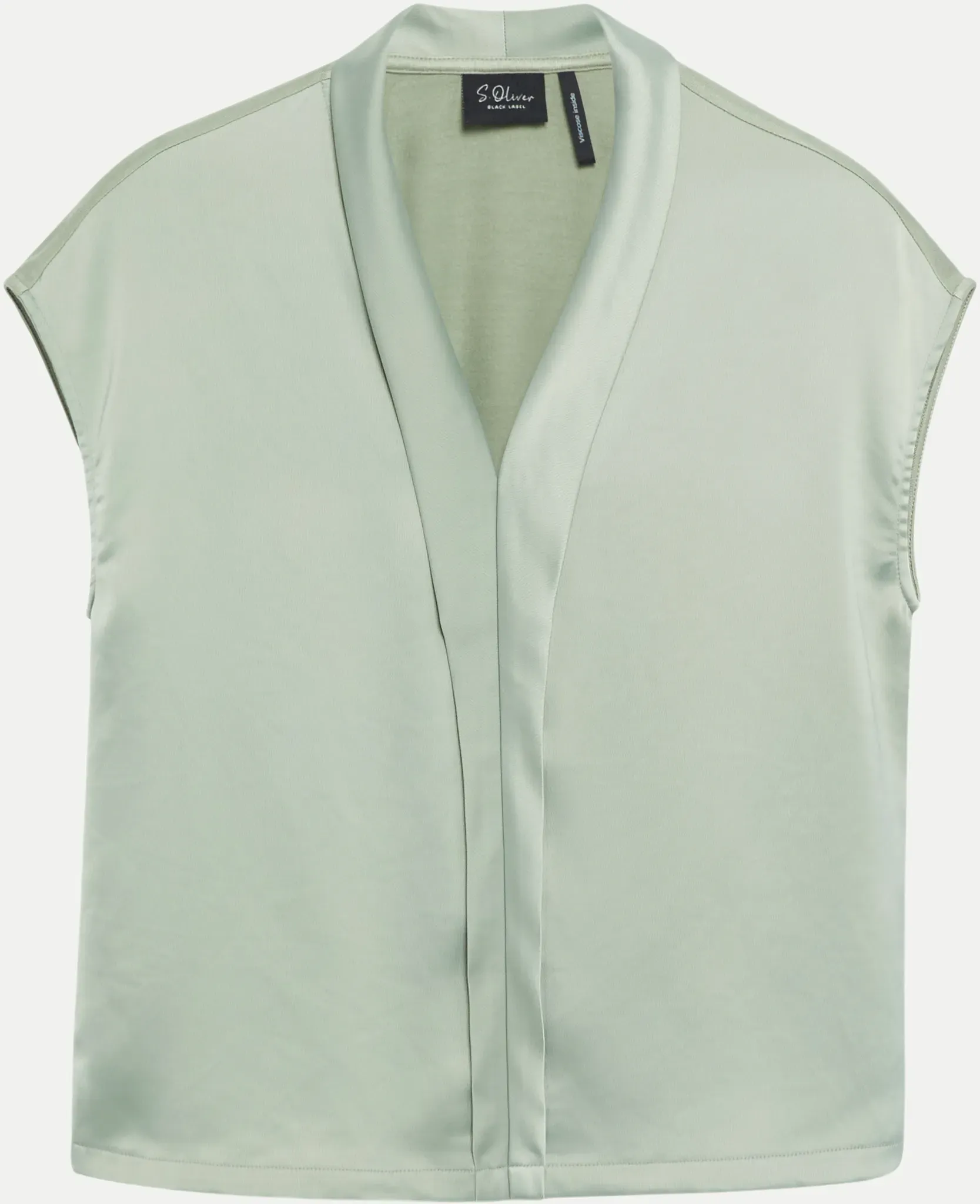 Blusenshirt mit Satin-Blende Grün 42