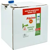 Alpina Wandfarbe Naturaweiß matt im praktischen Dosier-Pack – ergiebig, gut deckend & reinigungsfähig – 10 Liter