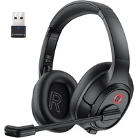 EKSA Gaming-Headset (Wireless Business Headset, Bluetooth Headset, Bluetooth Headset mit Mikrofon Bis zu 55 Stdn & 10 Meter Reichweite) schwarz