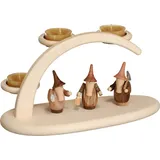 Seiffener Volkskunst Schwibbogen Leuchterbogen mit Gnomen 25 x 13 x 10 cm