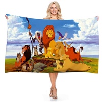 Strandtuch Kinder Lion Simba,Strandtuch Microfaser,3D Muster Teenager Jungen Handtuch Badetuch Stranddecke Surfen Schwimmen (A01,90x180cm)