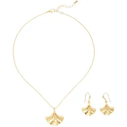 Ohrring und Ketten Set LASCANA Schmuck-Sets goldfarben Damen 2-teiliges Set aus Halskette und Ohrringe