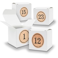 Adventskalender zum Füllen 24x Würfel 6,5cm WEISS + Sticker V04 Z11 - Weiß