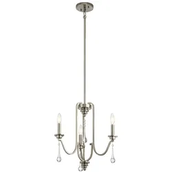 Licht-Erlebnisse Pendelleuchte ZINNIA 3x E14 bis 60W Farbe: Nickel Material: Stahl, Kristall LE121210