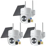 ieGeek Überwachungskamera 4G LTE Überwachungskamera Aussen mit SIM Karte (Aussen, Außenbereich, Wald, Farm, Campingbus, Straße, 355°/90° Schwenkbar PTZ Kabellos IP Kamera Ohne WLAN Outdoor Kamera, 3-tlg., 2K Farbe Nachtsicht aussenkamera PIR Erkennung 2-Wege-Audio, 4-fachen digitalen Zoom IP66 Wasserdicht für Garten, Hof)