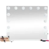 deluke Schminkspiegel ELSA mit Licht 80x16x68cm, Kunststoff, Weiß Hollywood Speigel Kosmetikspiegel Make-Up-Spiegel