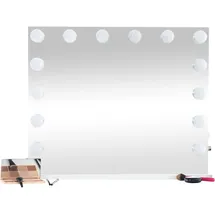 deluke Schminkspiegel ELSA mit Licht 80x16x68cm, Kunststoff, Weiß Hollywood Speigel Kosmetikspiegel Make-Up-Spiegel