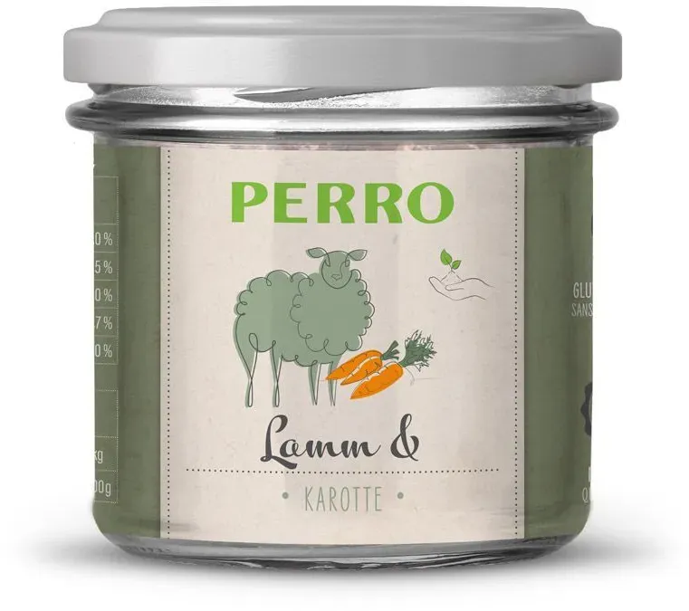 Perro Geniesser Glas Katze SET Lamm & Karotte Futter 6x180 g