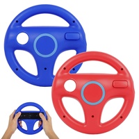 GEEKLIN Lenkrad für Wii Controller, 2 Stück Racing Wheel Kompatibel mit Mario Kart, Game Controller Wheel für Nintendo Wii Remote Game-blau/rot
