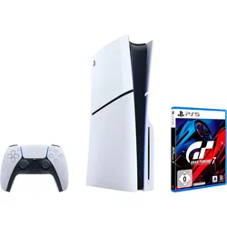 PlayStation 5 Spielekonsole »Disk Edition (Slim) + Gran Turismo 7« PlayStation 5 weiß/schwarz