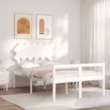 Seniorenbett Mit Kopfteil Weiß Massivholz