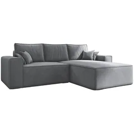 e-meubles Ecksofa mit Schlaffunktion und Bettkasten, Couch für Wohnzimmer, Schlafsofa Sofagarnitur Sofa Eckcouch L-form Wohnlandschaft mit Bettfunktion 250x... - Grau