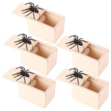 Spinne Prank Box,Spinne Überraschung Streich Angst Box Witz Spielzeug Narren Day Box, Scherzartikel zum Erschrecken Lustig Spinne in Einer Holzkiste Spielzeug-Streich für Halloween April Fool's Day