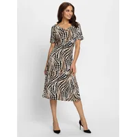 Witt Weiden Jerseykleid Midi Bedruckt Beige/Schwarz 40