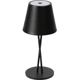 LINDBY LED-Akkutischleuchte Janea CROSS, schwarz, Metall