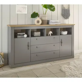 furn.design Sideboard 198 x 104 cm Grau / Eiche