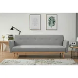 SalesFever Schlafsofa Strukturstoff 3-Sitzer Hellgrau