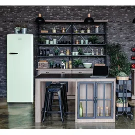 DOMO collection DO91701R Retro-Kühlschrank (218 l, 1450 mm hoch, Mintgrün)