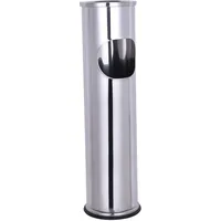 INDA-EXCLUSIV Chrom Standaschenbecher Windaschenbecher Mülleimer Outdoor Stand Ascher